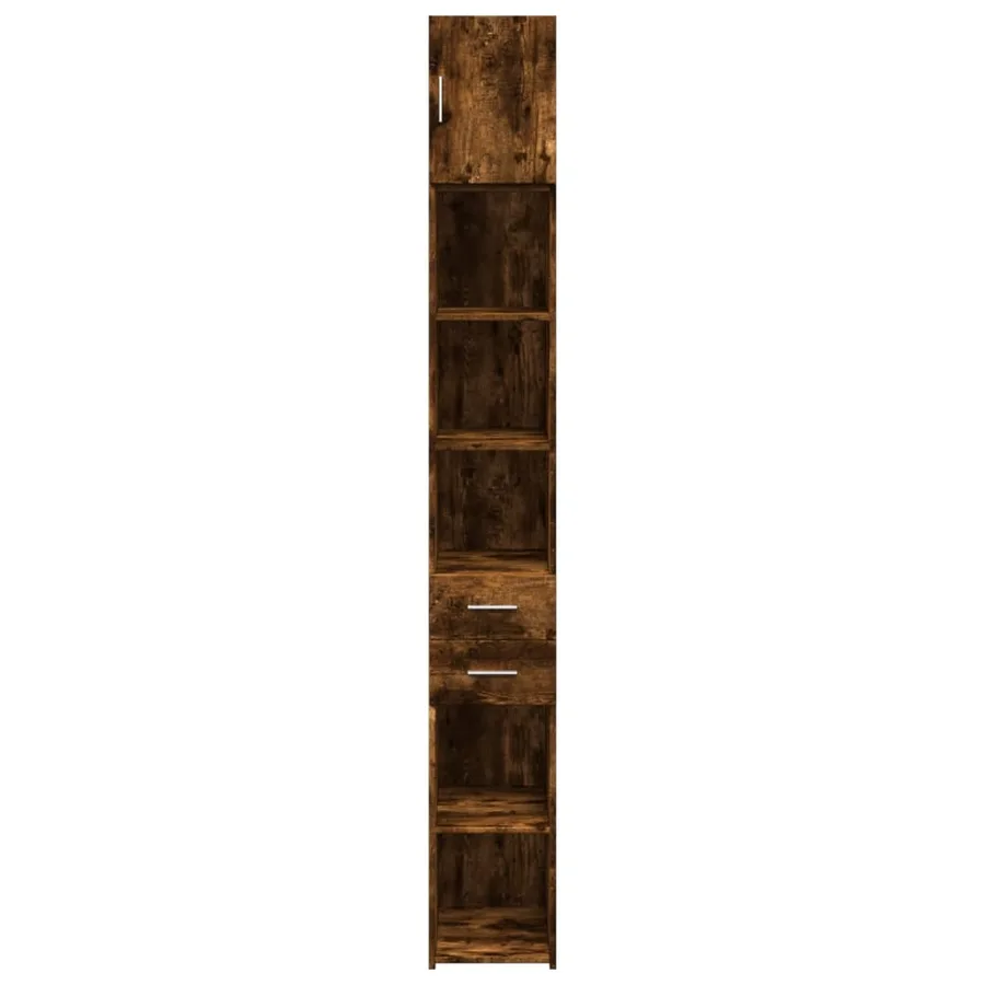 Armoire de rangement mince chêne fumé 30x42,5x225 cm - 4