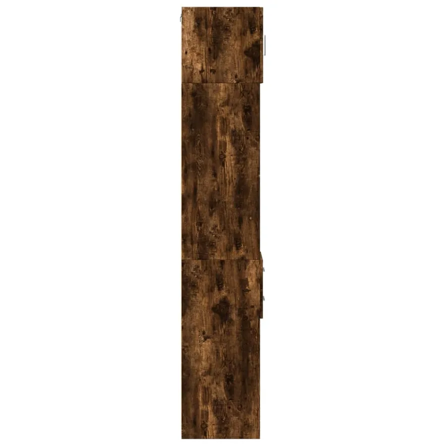 Armoire de rangement mince chêne fumé 30x42,5x225 cm - 7