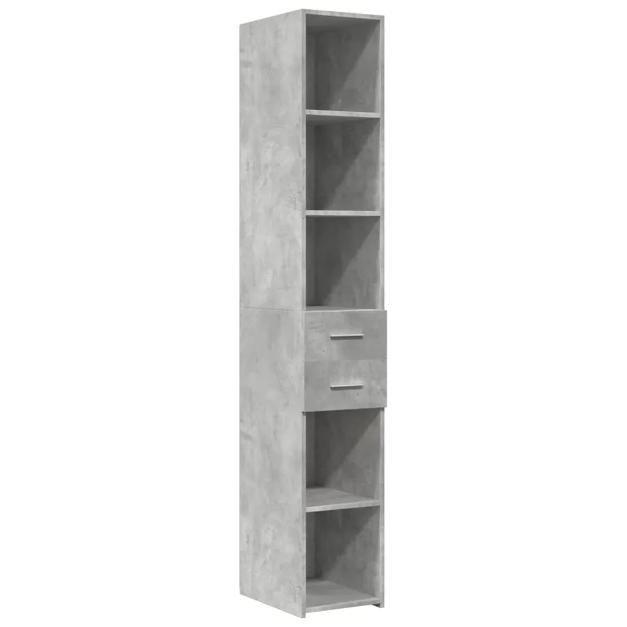 Buffet haut gris béton 30x42,5x185 cm bois d'ingénierie - 2