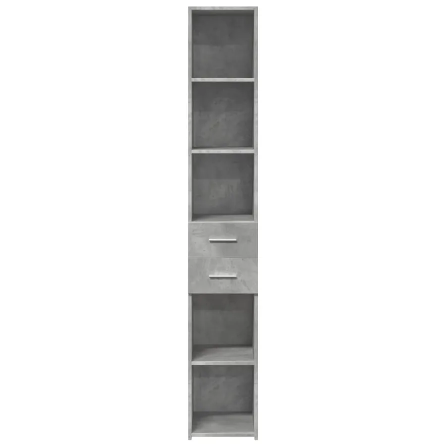 Buffet haut gris béton 30x42,5x185 cm bois d'ingénierie - 4