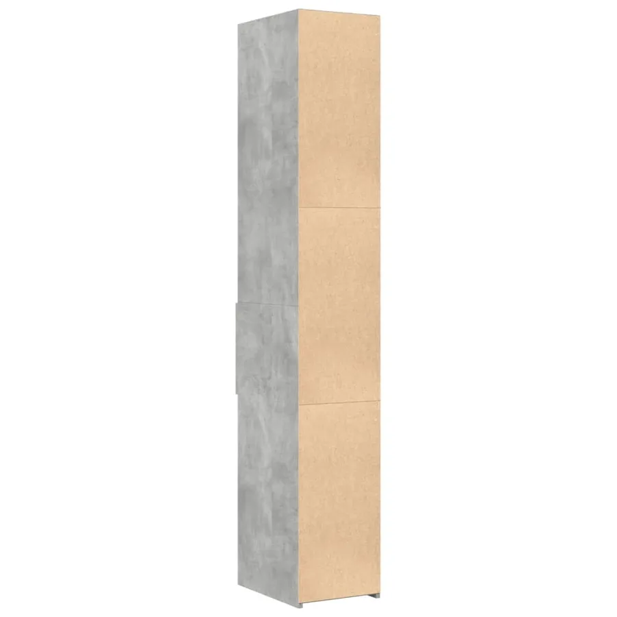 Buffet haut gris béton 30x42,5x185 cm bois d'ingénierie - 6