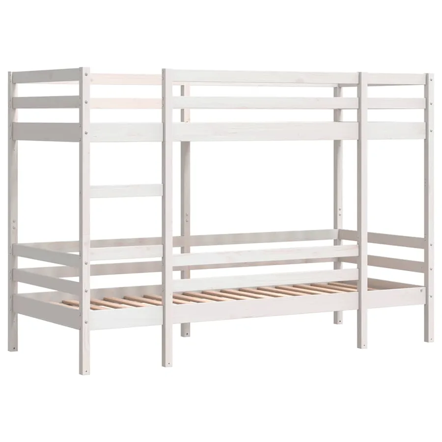 Lit superposé sans matelas blanc 75x190 cm bois de pin massif - 3