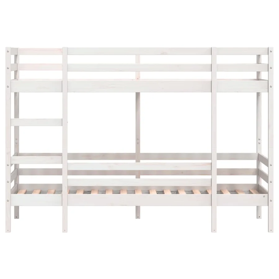Lit superposé sans matelas blanc 75x190 cm bois de pin massif - 5