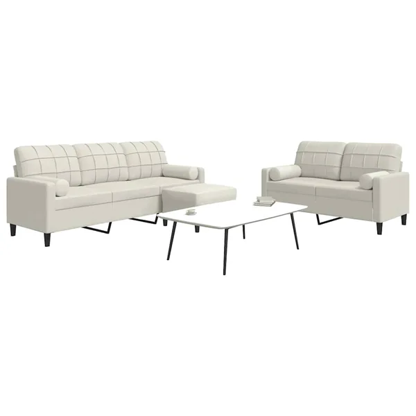 Ensemble de canapés 3 pcs avec coussins et traversins velours