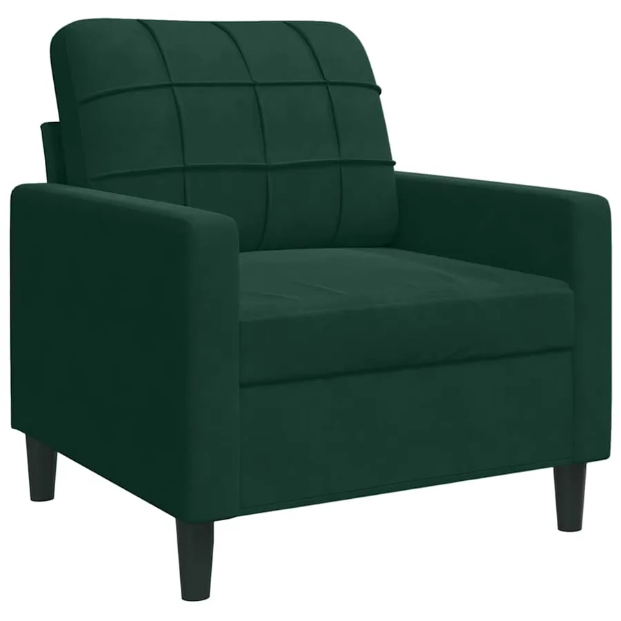 Ensemble de canapés 3 pcs avec coussins Vert foncé Velours - 6