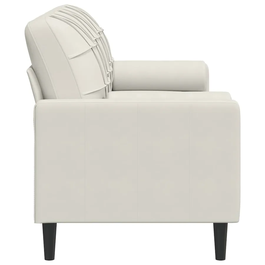 Canapé 3 places avec oreillers décoratifs crème 180 cm velours - 4