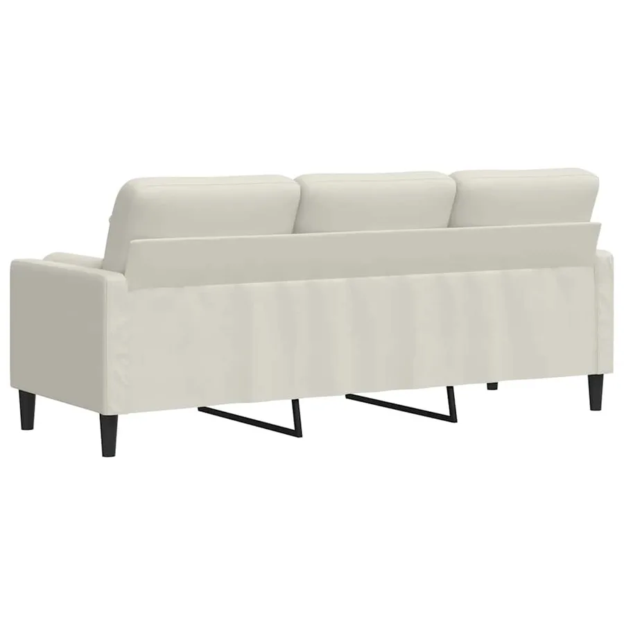 Canapé 3 places avec oreillers décoratifs crème 180 cm velours - 5