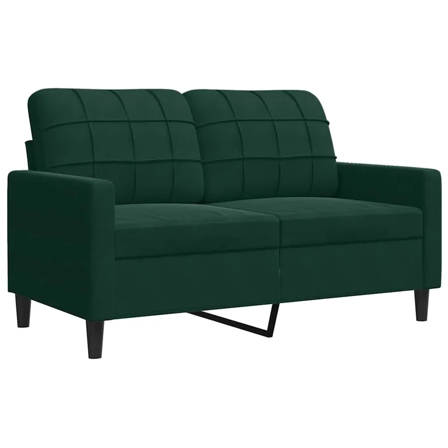 Ensemble de canapés 2 pcs avec coussins Vert foncé Velours - 4