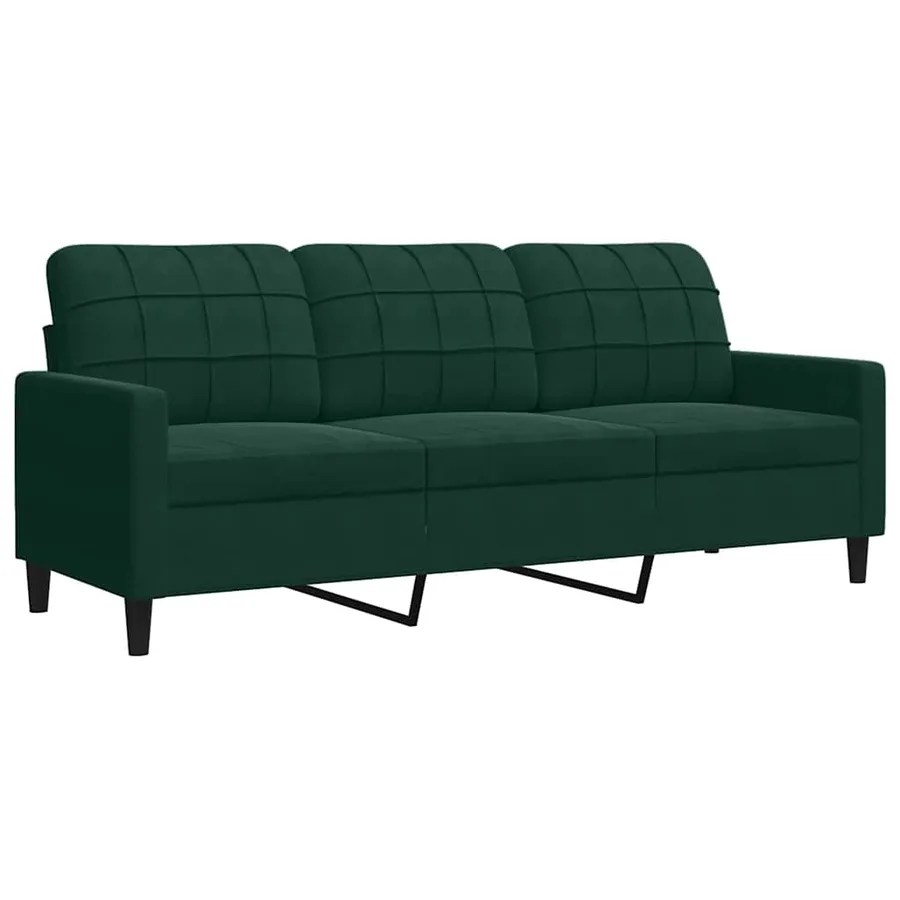 Ensemble de canapés 2 pcs avec coussins Vert foncé Velours - 5