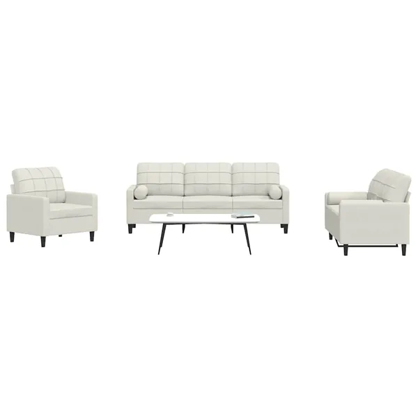 Ensemble de canapés 3 pcs avec coussins et traversins velours
