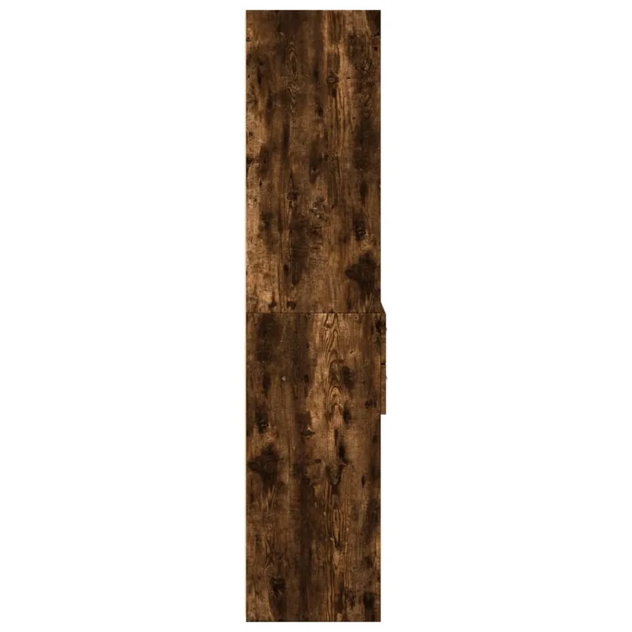 Buffet haut chêne fumé 50x42,5x185 cm bois d'ingénierie - 5