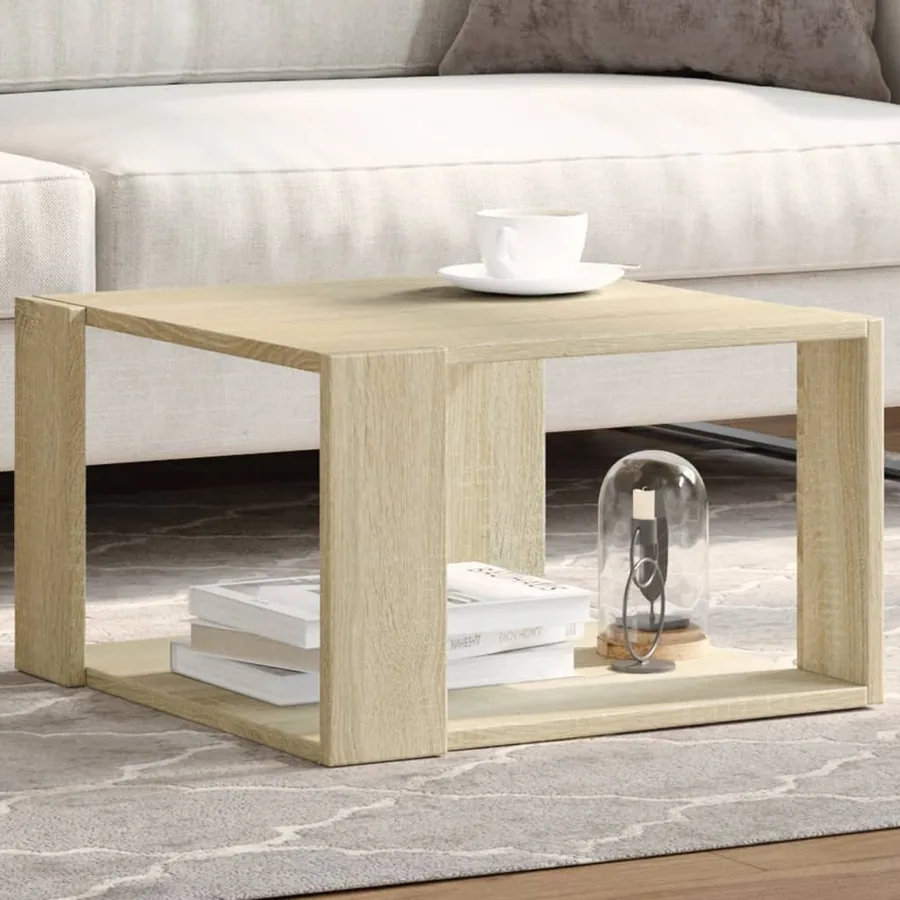 Table basse chêne sonoma 51,5x51,5x30 cm bois d'ingénierie