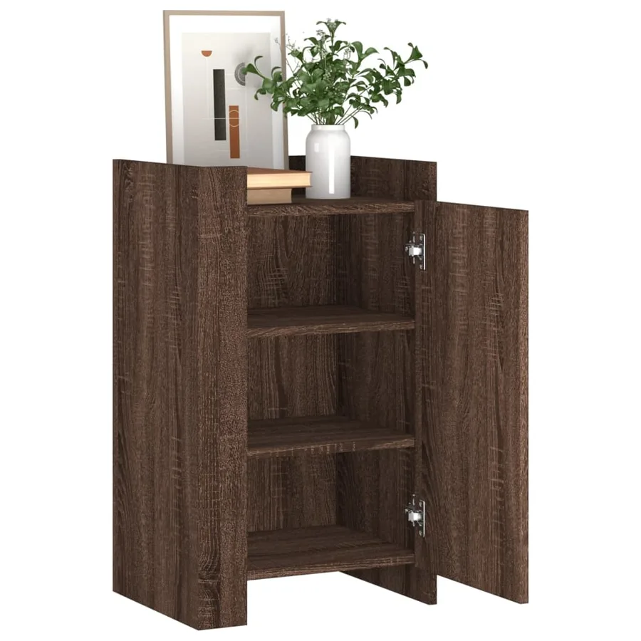 Buffet chêne marron 45x35x75 cm bois d'ingénierie - 3