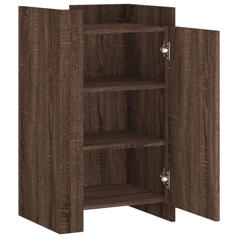 Buffet chêne marron 45x35x75 cm bois d'ingénierie - 7