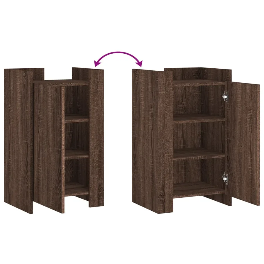 Buffet chêne marron 45x35x75 cm bois d'ingénierie - 8
