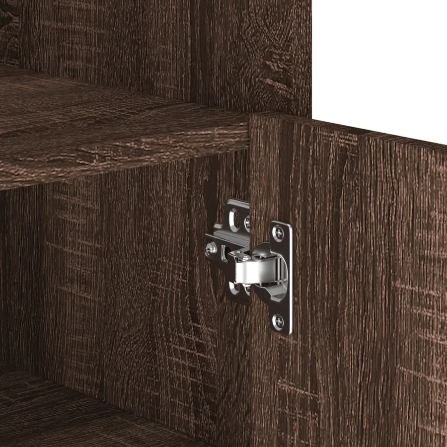 Buffet chêne marron 45x35x75 cm bois d'ingénierie - 9