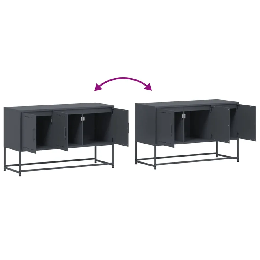 Meuble TV anthracite 100,5x39x60,5 cm acier - 10
