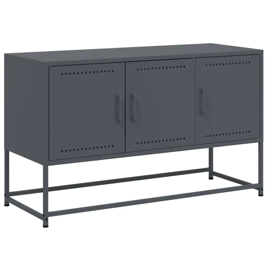 Meuble TV anthracite 100,5x39x60,5 cm acier - 2