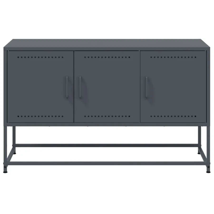 Meuble TV anthracite 100,5x39x60,5 cm acier - 6