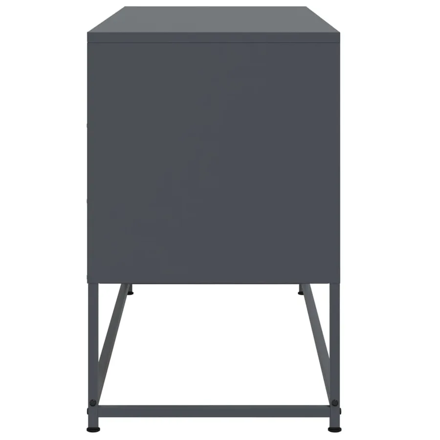 Meuble TV anthracite 100,5x39x60,5 cm acier - 7