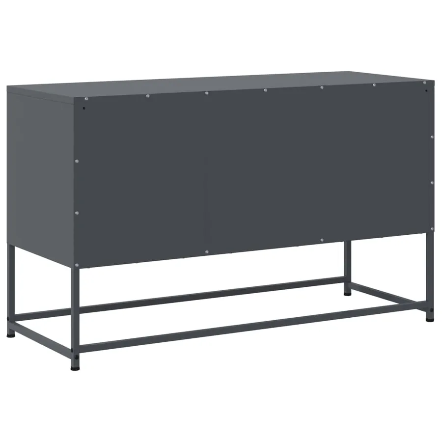 Meuble TV anthracite 100,5x39x60,5 cm acier - 8