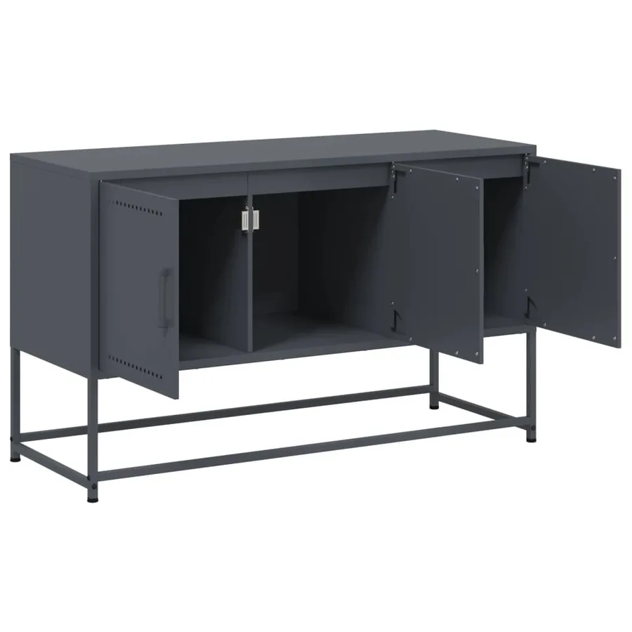Meuble TV anthracite 100,5x39x60,5 cm acier - 9