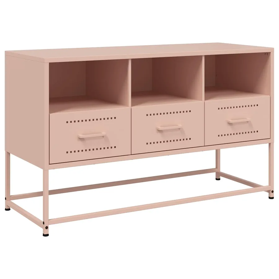 Meuble TV rose 100,5x39x60,5 cm acier - 2
