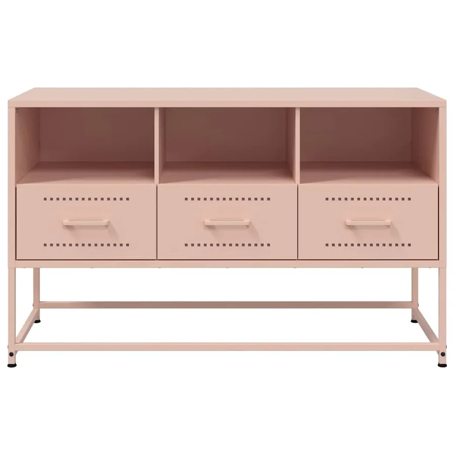 Meuble TV rose 100,5x39x60,5 cm acier - 6