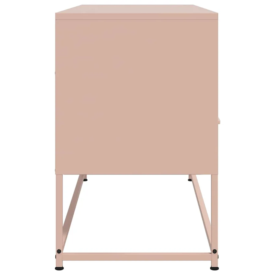 Meuble TV rose 100,5x39x60,5 cm acier - 7