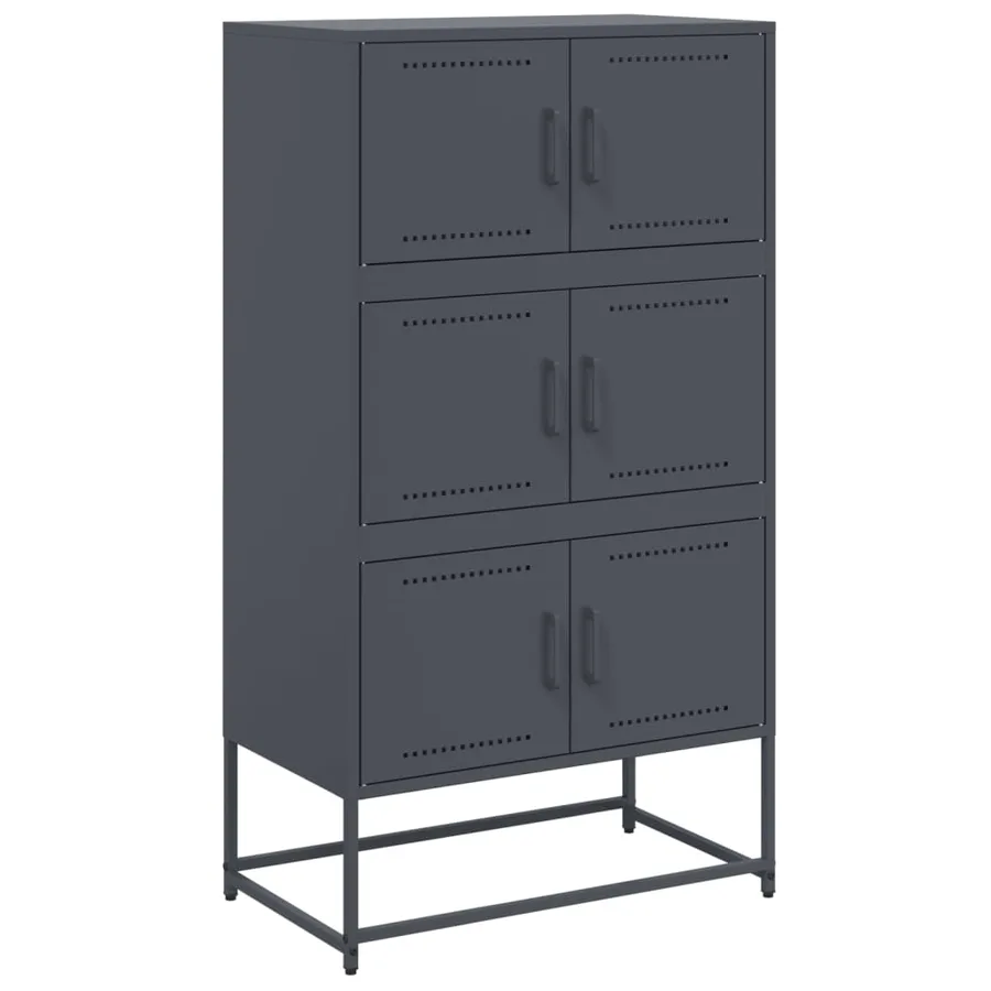 Buffet anthracite 68,5x38,5x123,5 cm acier - 2