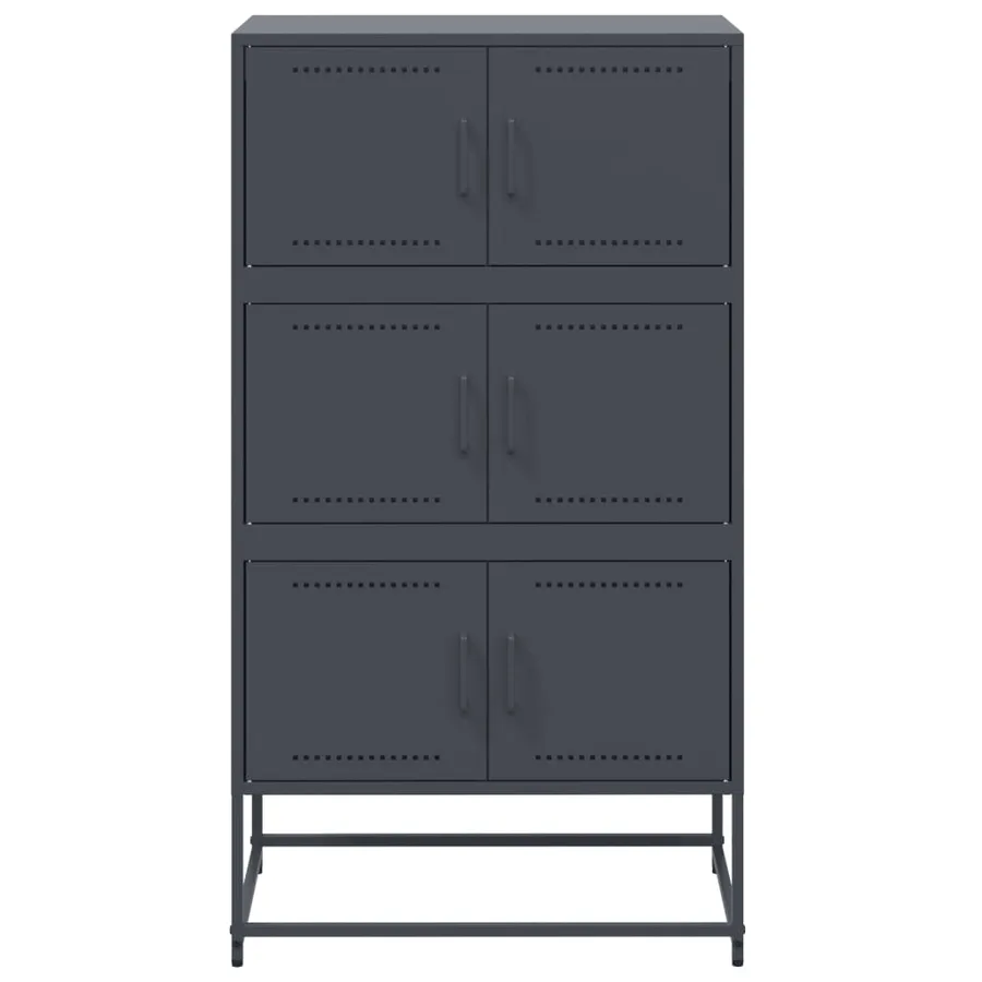 Buffet anthracite 68,5x38,5x123,5 cm acier - 6