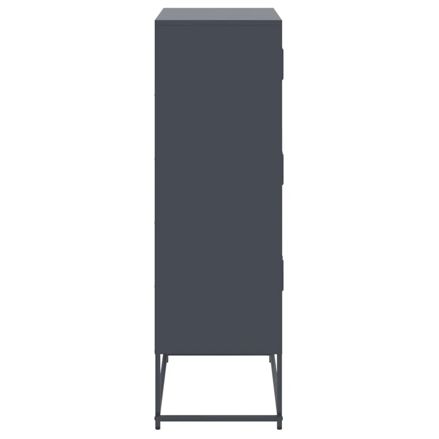 Buffet anthracite 68,5x38,5x123,5 cm acier - 7