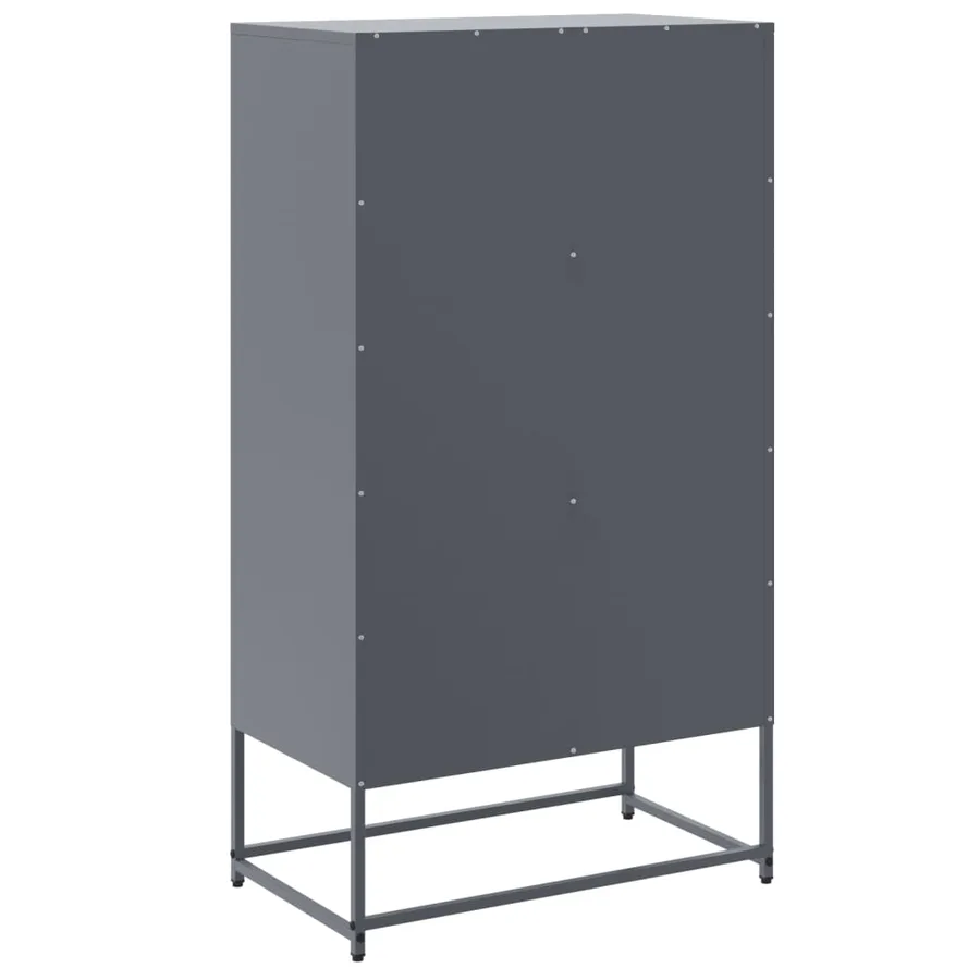 Buffet anthracite 68,5x38,5x123,5 cm acier - 8
