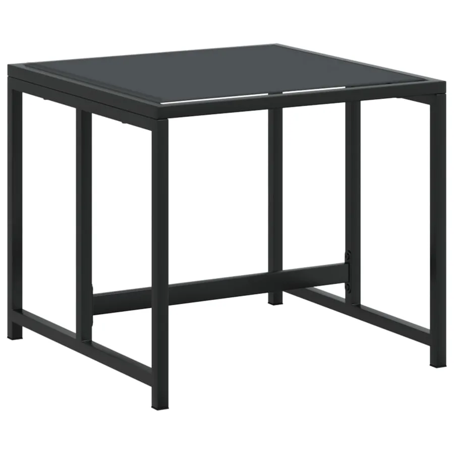 Tabourets de jardin 4 pcs noir acier et textilène - 5