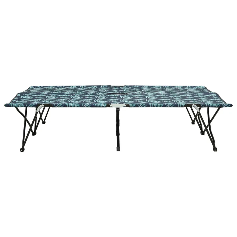 Chaise longue pliable 2 places Motif de feuilles Acier - 2