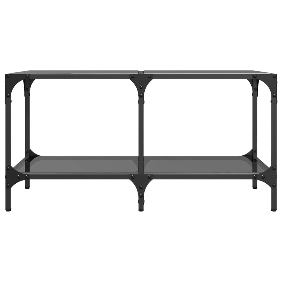 Table basse avec dessus en verre noir 78,5x40x40 cm acier - 4