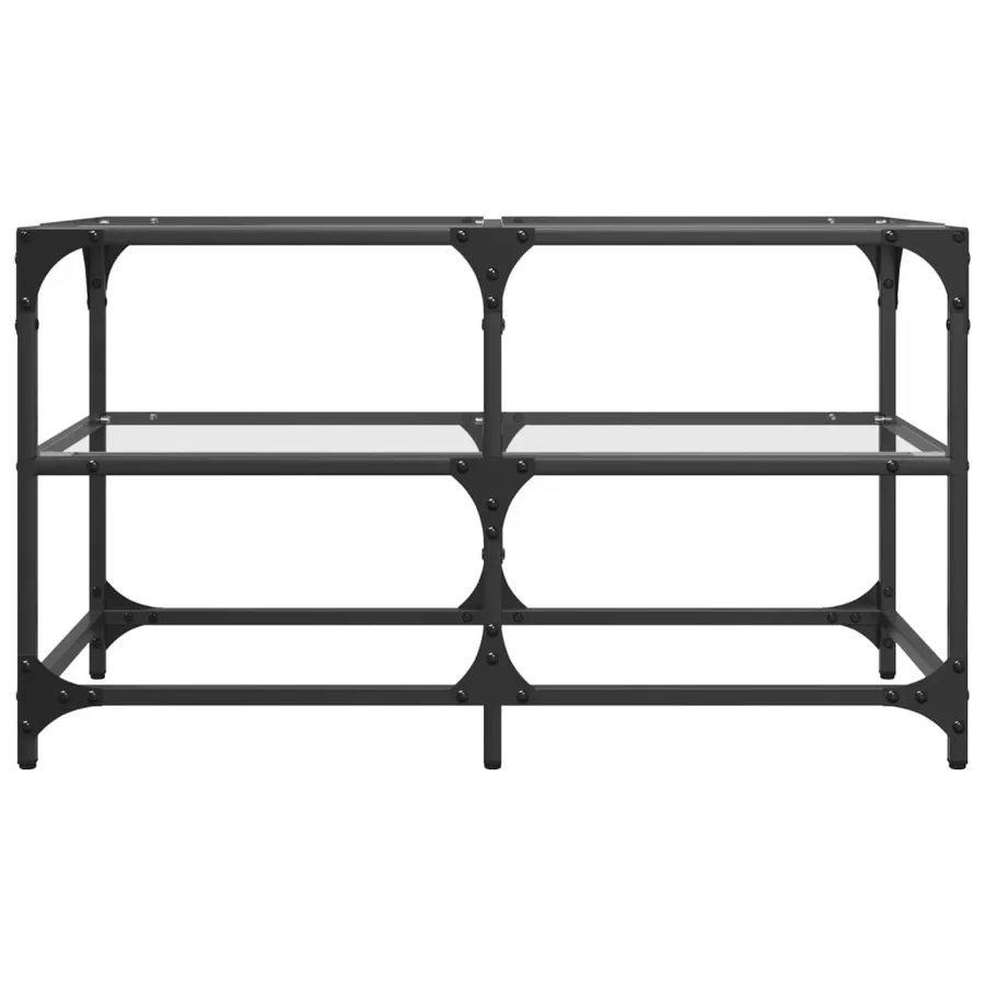 Table basse avec dessus en verre transparent 78,5x40x45cm acier - 4
