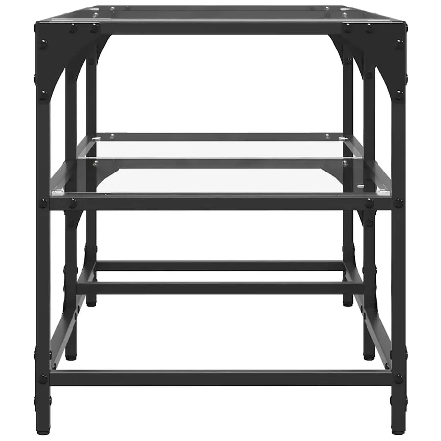 Table basse avec dessus en verre transparent 78,5x40x45cm acier - 5