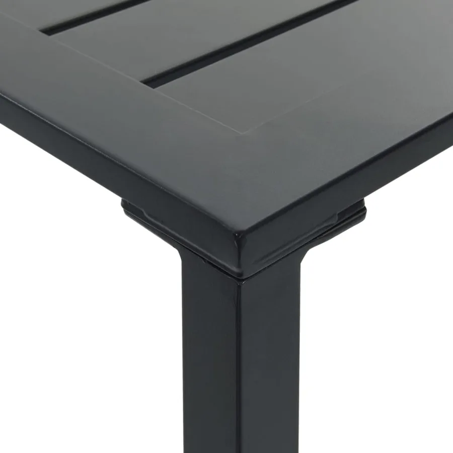 Ensemble de bar de jardin 7 pcs noir acier enduit de poudre - 11