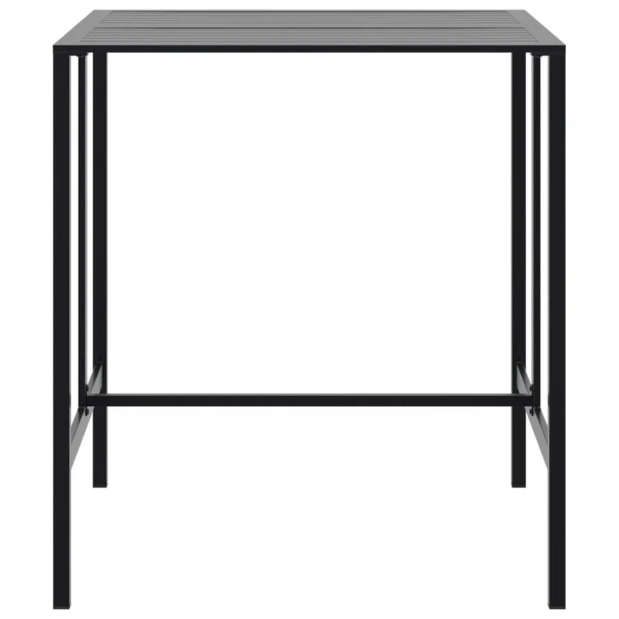 Ensemble de bar de jardin 7 pcs noir acier enduit de poudre - 5
