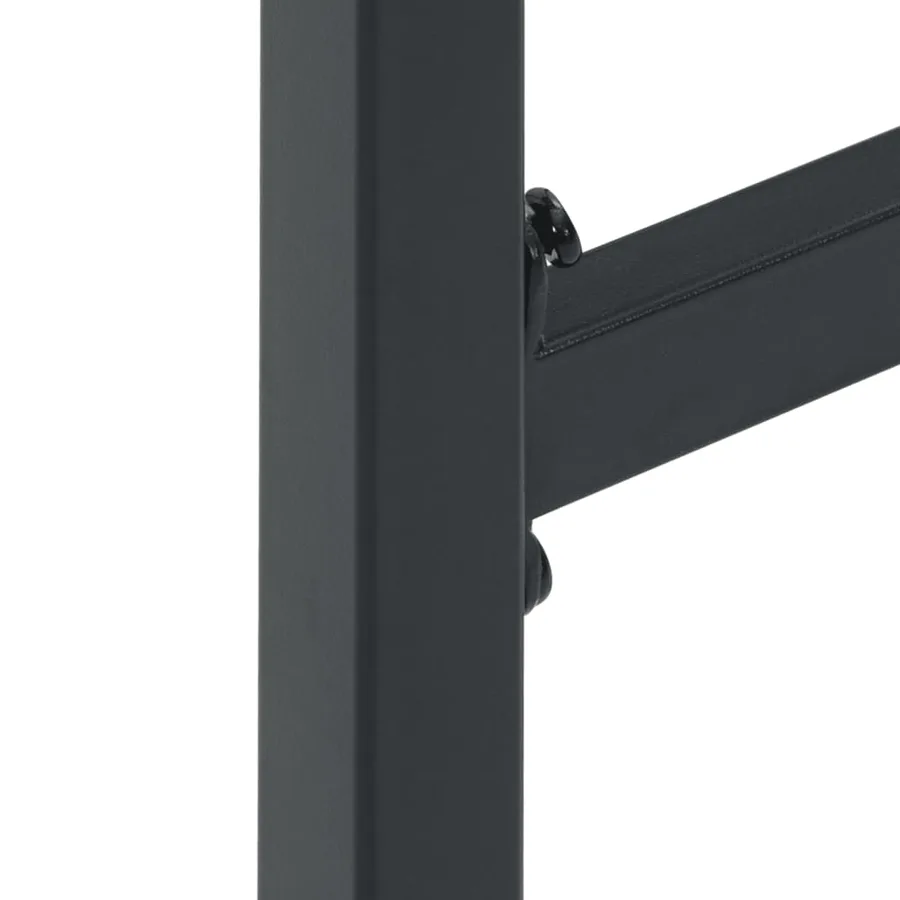Ensemble de bar de jardin 7 pcs noir acier enduit de poudre - 7