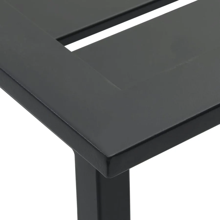 Ensemble de bar de jardin 7 pcs noir acier enduit de poudre - 8