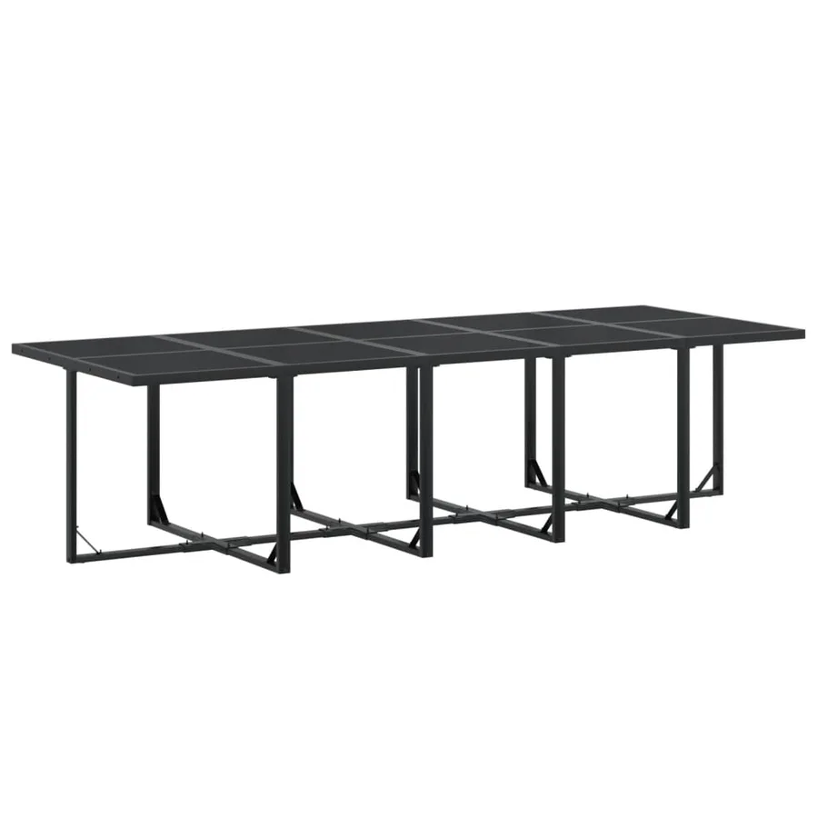 Ensemble à manger de jardin 15 pcs noir textilène - 3