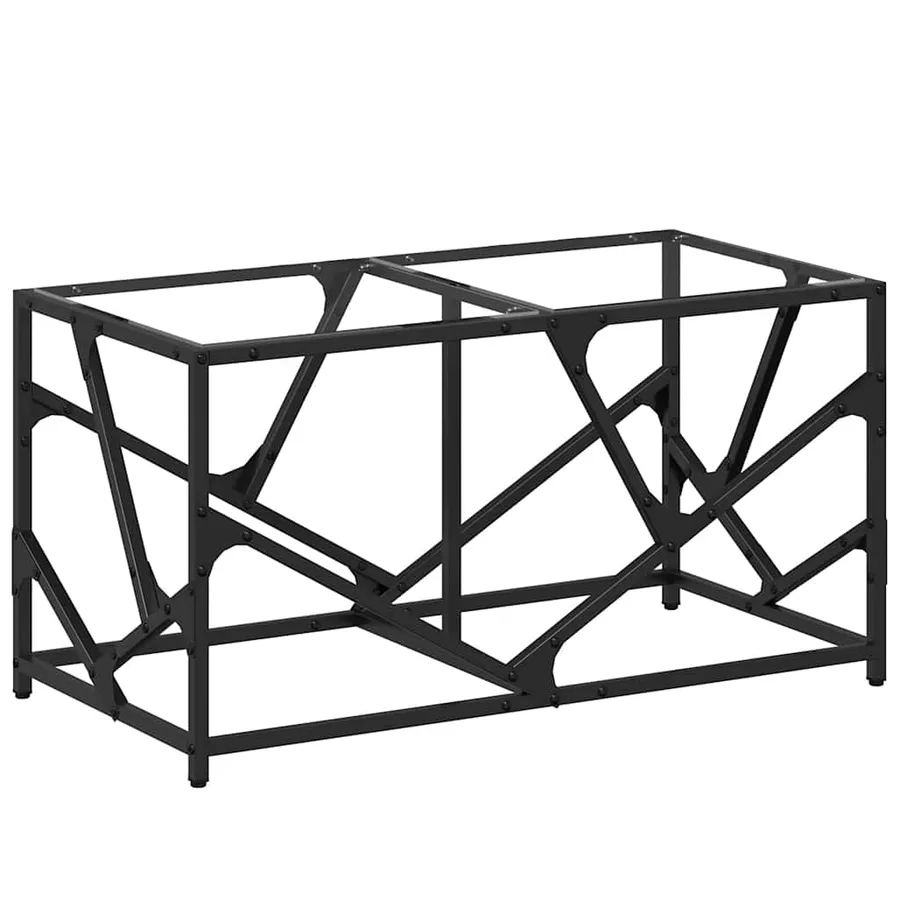 Table basse avec dessus en verre transparent 78,5x40x41cm acier - 2