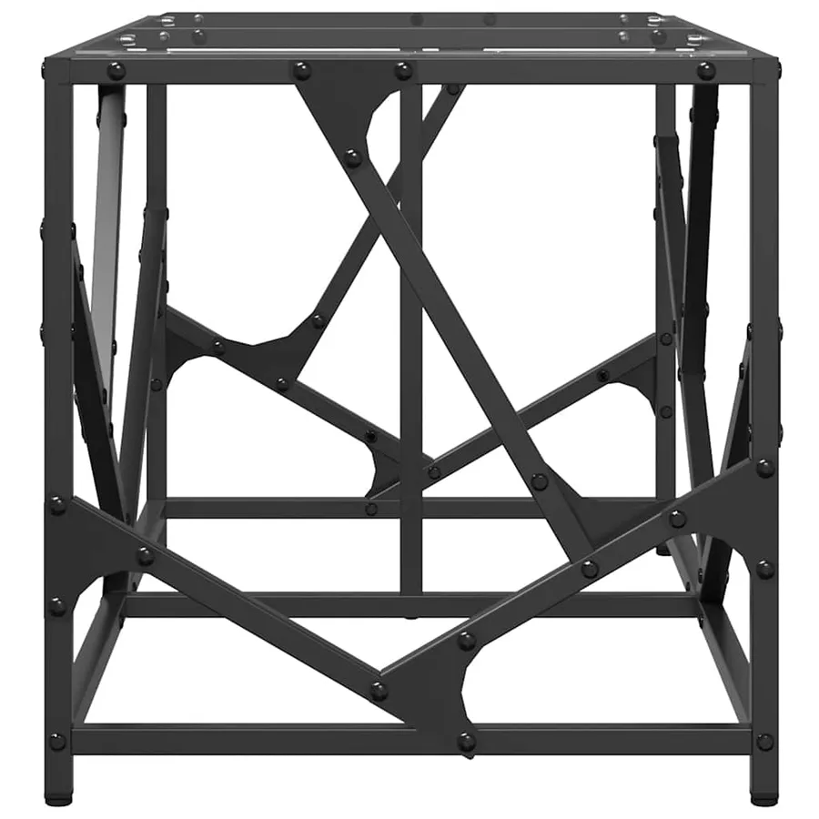 Table basse avec dessus en verre transparent 78,5x40x41cm acier - 5