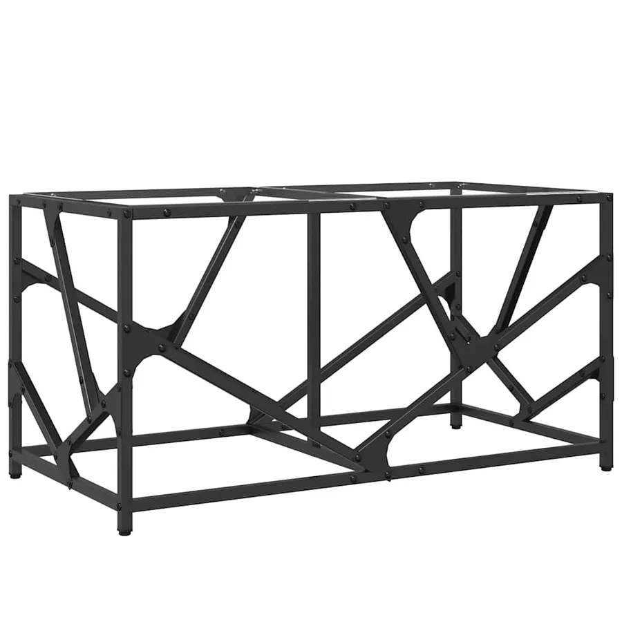 Table basse avec dessus en verre transparent 78,5x40x41cm acier - 6