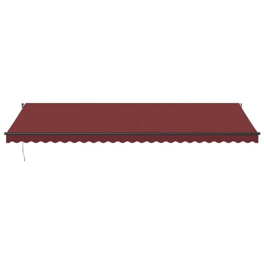 Auvent manuel rétractable avec LED bordeaux 600x350 cm - 4