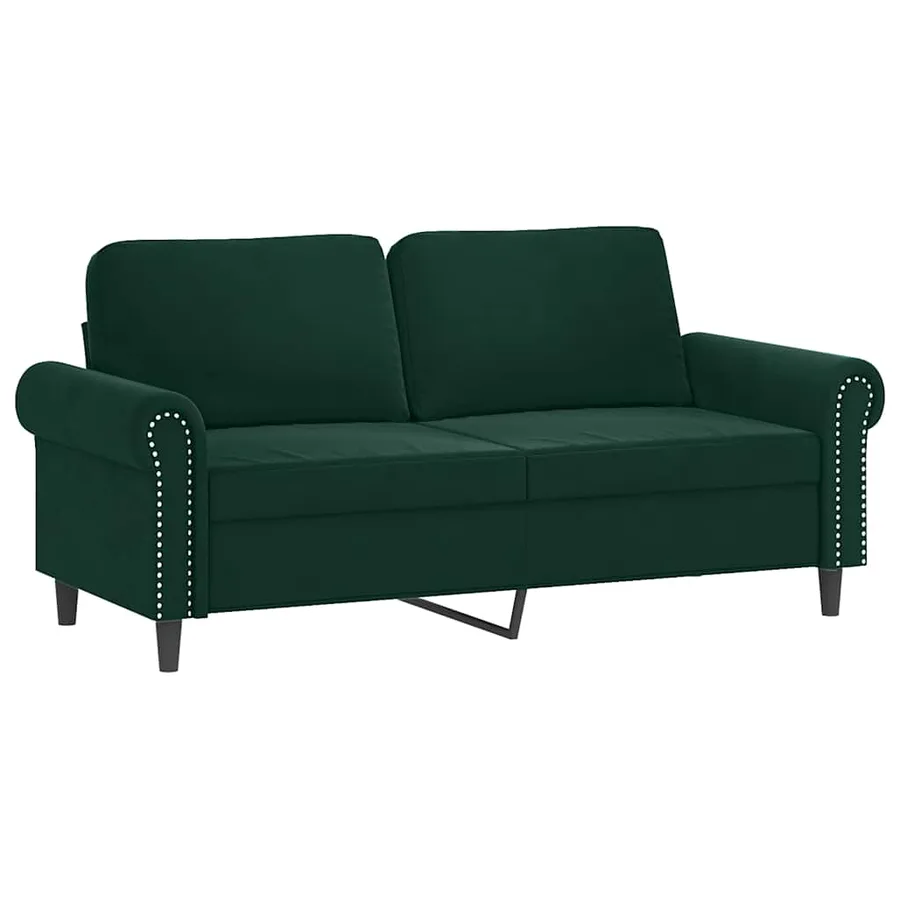 Ensemble de canapés 3 pcs avec coussins vert foncé velours - 4