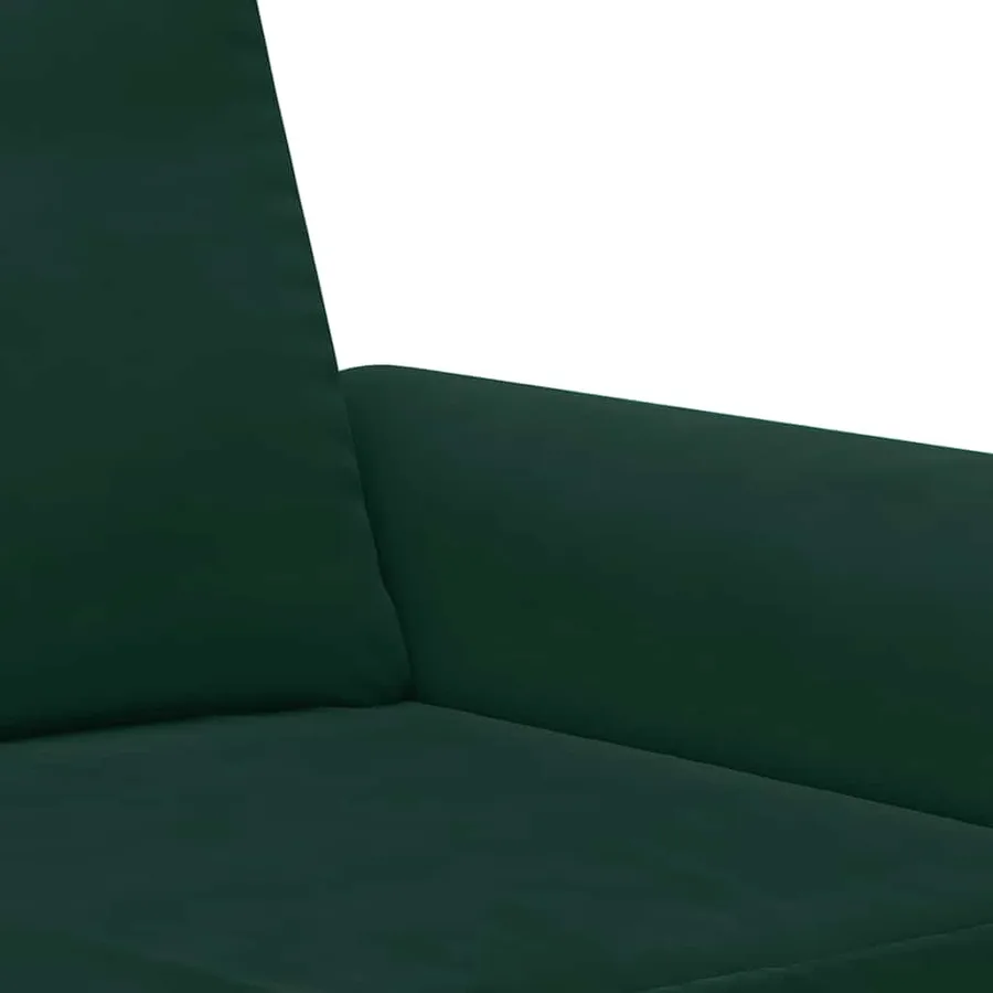 Ensemble de canapés 3 pcs avec coussins vert foncé velours - 7