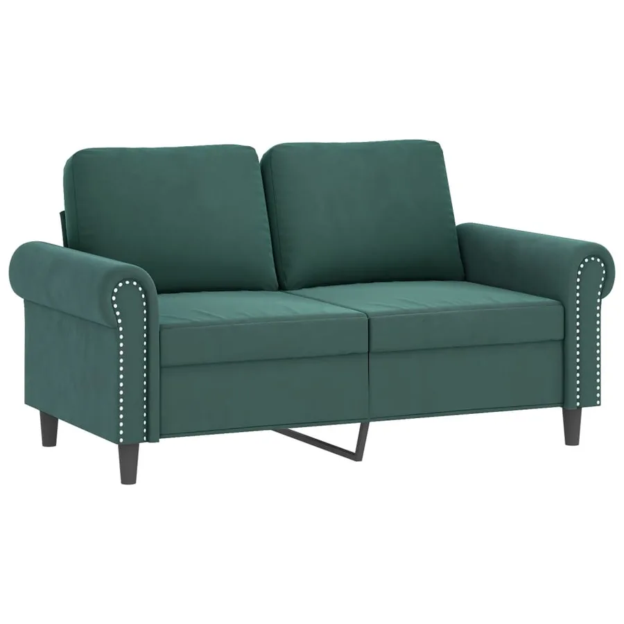 Ensemble de canapés 3 pcs avec coussins vert foncé velours - 3